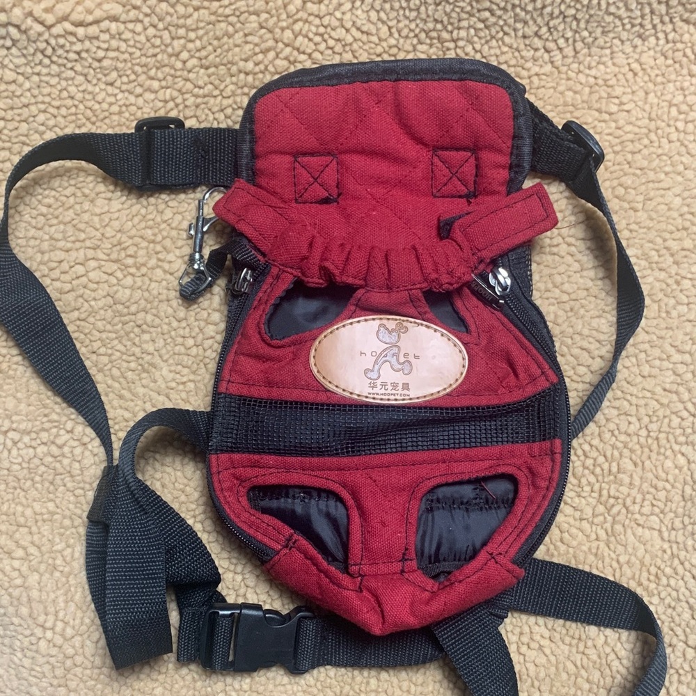 Black and Red Wearable Pet Carrier